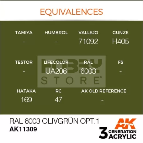 AK-Interactive - Acrylics 3rd generation RAL 6003 Olivgrün opt.1 - akrilfesték AK11309