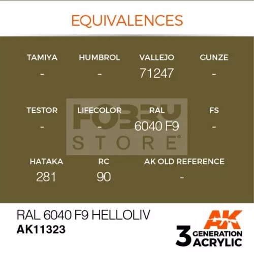 AK-Interactive - Acrylics 3rd generation RAL 6040 F9 Helloliv - akrilfesték AK11323