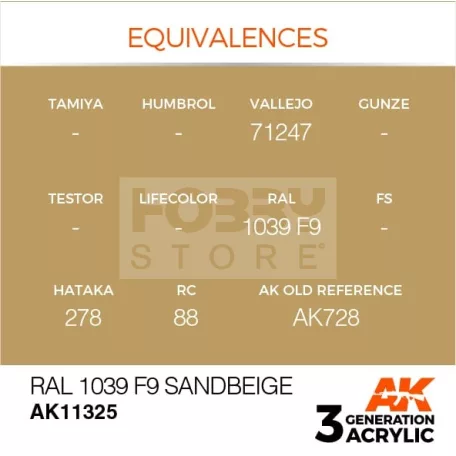 AK-Interactive - Acrylics 3rd generation RAL 1039 F9 Sandbeige - akrilfesték AK11325