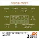 AK-Interactive - Acrylics 3rd generation NÂş1 Light Green (FS34151) - akrilfesték AK11335
