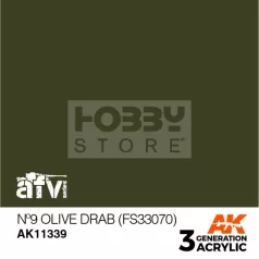   AK-Interactive - Acrylics 3rd generation N9 Olive Drab (FS33070) - akrilfesték AK11339