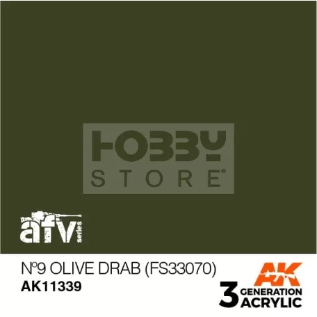 AK-Interactive - Acrylics 3rd generation N9 Olive Drab (FS33070) - akrilfesték AK11339
