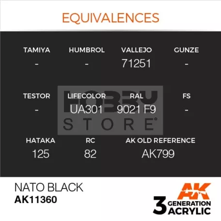 AK-Interactive - Acrylics 3rd generation NATO Black - akrilfesték AK11360