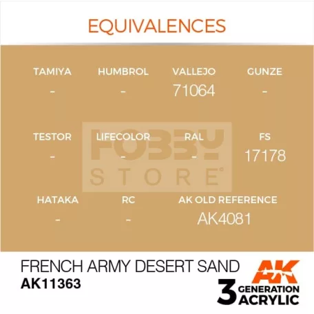 AK-Interactive - Acrylics 3rd generation French Army Desert Sand - akrilfesték AK11363