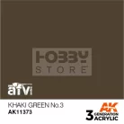 AK-Interactive - Acrylics 3rd generation Khaki green No.3 - akrilfesték AK11373