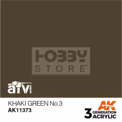   AK-Interactive - Acrylics 3rd generation Khaki green No.3 - akrilfesték AK11373