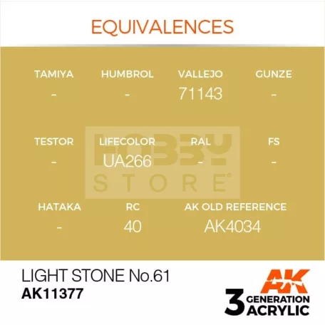 AK-Interactive - Acrylics 3rd generation Light Stone No.61 - akrilfesték AK11377