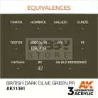 AK-Interactive - Acrylics 3rd generation British Dark Olive Green PFI - akrilfesték AK11381