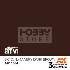   AK-Interactive - Acrylics 3rd generation S.C.C. No.1A Very Dark Brown - akrilfesték AK11384