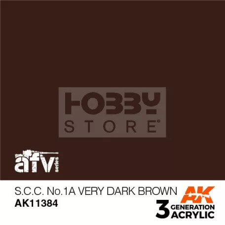 AK-Interactive - Acrylics 3rd generation S.C.C. No.1A Very Dark Brown - akrilfesték AK11384