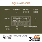 AK-Interactive - Acrylics 3rd generation S.C.C. No.15 Olive Drab - akrilfesték AK11386