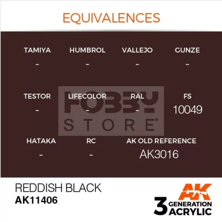 AK-Interactive - Acrylics 3rd generation Reddish Black  - akrilfesték AK11406