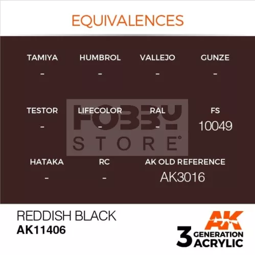 AK-Interactive - Acrylics 3rd generation Reddish Black  - akrilfesték AK11406