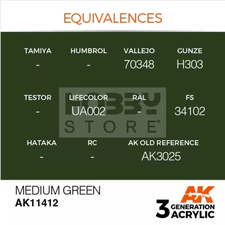 AK-Interactive - Acrylics 3rd generation Medium Green - akrilfesték AK11412