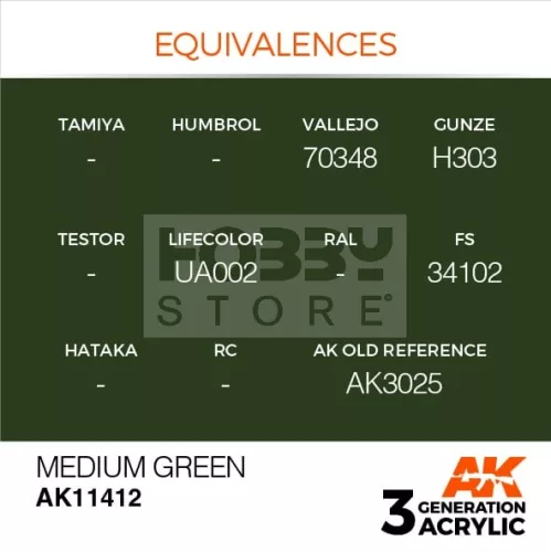 AK-Interactive - Acrylics 3rd generation Medium Green - akrilfesték AK11412