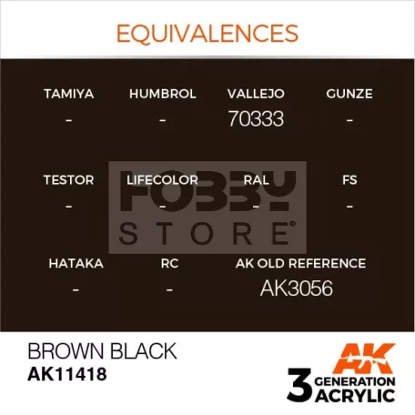 AK-Interactive - Acrylics 3rd generation Brown Black  - akrilfesték AK11418