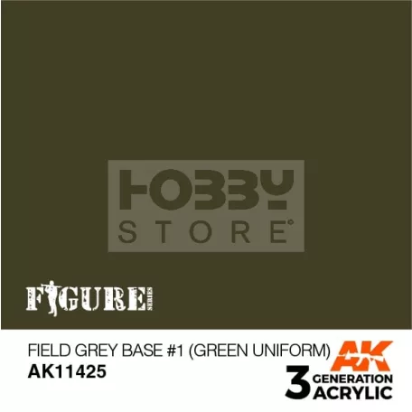 AK-Interactive - Acrylics 3rd generation Field Grey Base #1 (Green uniform) - akrilfesték AK11425