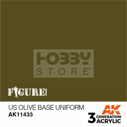 AK-Interactive - Acrylics 3rd generation US Olive Base Uniform - akrilfesték AK11433