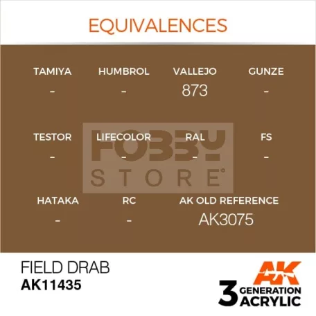 AK-Interactive - Acrylics 3rd generation Field Drab - akrilfesték AK11435