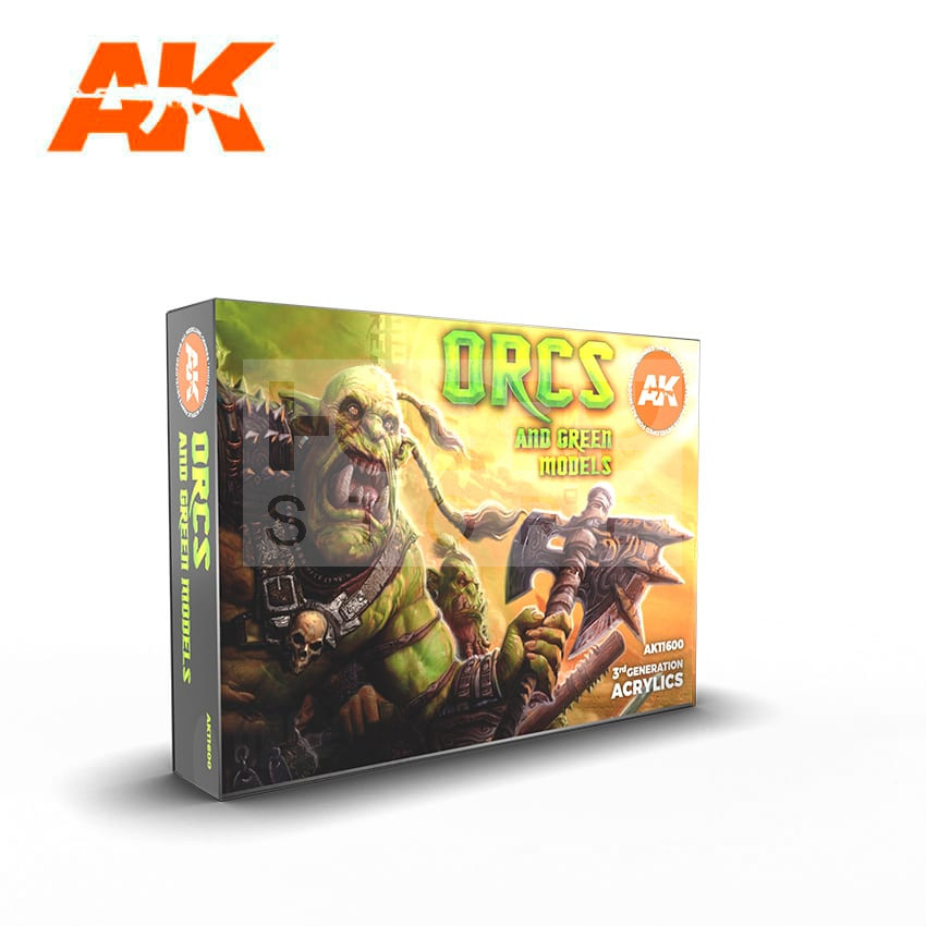 AK Interactive AK11600 Orcs And Green Models Acrylics Set - 6x17ml Ungiftige Acrylfarben Für Modellbau
