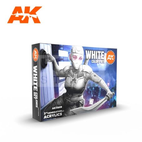 AK Interactive WHITE COLORS SET festék szett AK11609