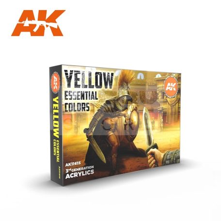AK Interactive YELLOW ESSENTIAL COLORS 3GEN SET festékszett AK11615