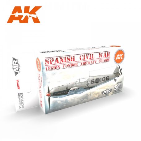 AK Interactive SPANISH CIVIL WAR. LEGION CONDOR AIRCRAFT COLORS festékszett AK11714