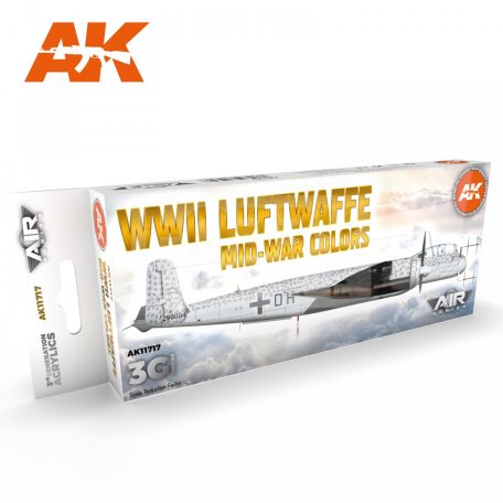 AK Interactive WWII LUFTWAFFE MID-WAR COLORS festékszett AK11717