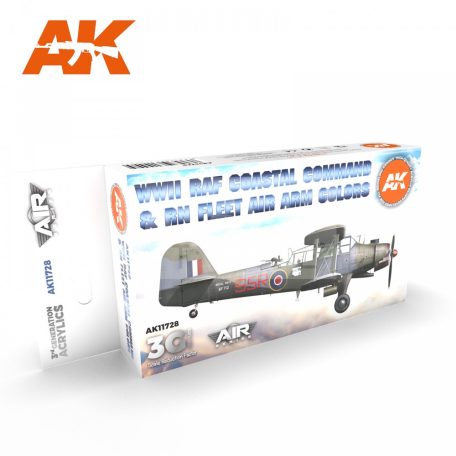 AK Interactive WWII RAF COASTAL COMMAND & RN FLEET AIR ARM COLORS festékszett AK11728