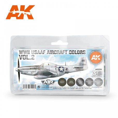 AK Interactive WWII USAAF AIRCRAFT COLORS VOL.2 festékszett AK11733