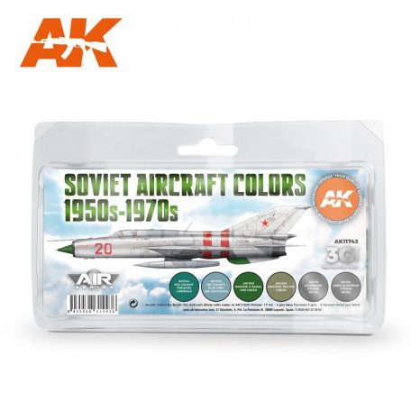AK Interactive SOVIET AIRCRAFT COLORS 1950S-1970S festékszett AK11743