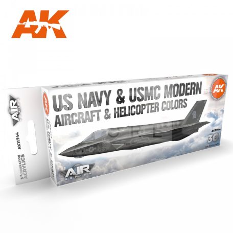 AK Interactive US NAVY & USMC MODERN AIRCRAFT & HELICOPTER COLORS festékszett AK11744