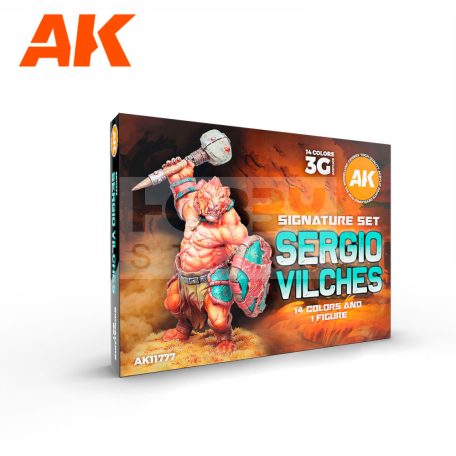 AK-Interactive SERGIO VILCHES – 3GEN SIGNATURE SET – 14 COLORS & 1 FIGURE - festékszett AK11777