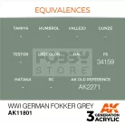 AK-Interactive Acrylics 3rd generation WWI German Fokker Grey  AIR SERIES akrilfesték AK11801