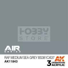   AK-Interactive Acrylics 3rd generation RAF Medium Sea Grey BS381C/637 AIR SERIES akrilfesték AK11843