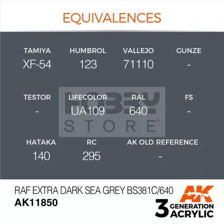 AK-Interactive Acrylics 3rd generation RAF Extra Dark Sea Grey BS381C/640 AIR SERIES akrilfesték AK11850