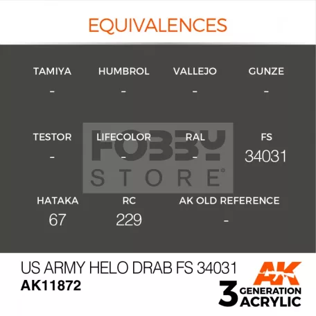 AK-Interactive Acrylics 3rd generation US Army Helo Drab FS 34031 AIR SERIES akrilfesték AK11872