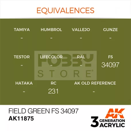 AK-Interactive Acrylics 3rd generation Field Green FS 34097 AIR SERIES akrilfesték AK11875