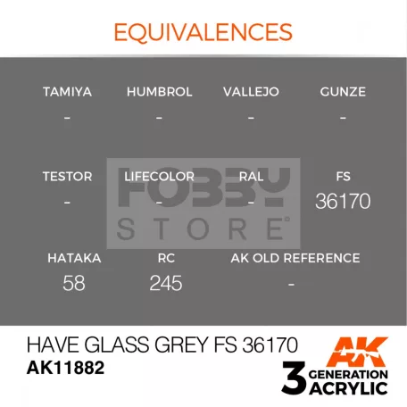 AK-Interactive Acrylics 3rd generation Have Glass Grey FS 36170 AIR SERIES akrilfesték AK11882