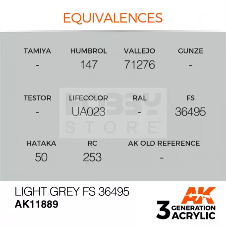 AK-Interactive Acrylics 3rd generation Light Grey FS 36495 AIR SERIES akrilfesték AK11889