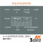 AK-Interactive Acrylics 3rd generation A-14 Interior Steel Grey AIR SERIES akrilfesték AK11911