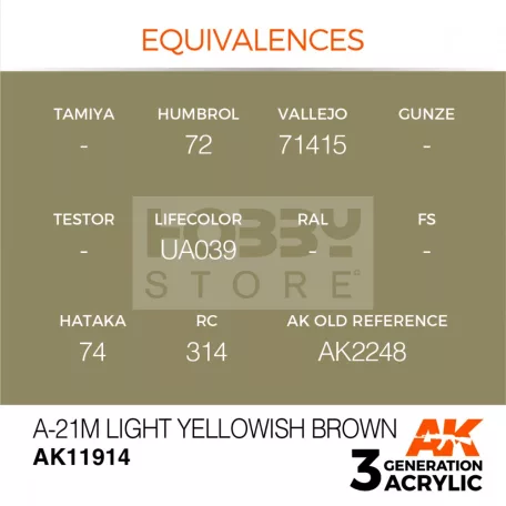 AK-Interactive Acrylics 3rd generation A-21m Light Yellowish Brown AIR SERIES akrilfesték AK11914