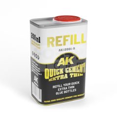   AK Interactive QUICK CEMENT EXTRA THIN REFILL - gyorskötésű extra híg makett ragasztó 200 ml (utántöltő) AK12001-B