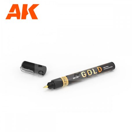 AK-Interactive - METALLIC LIQUID MARKER – GOLD - Arany színű marker makettezőknek AK1301