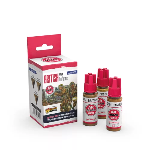 AK QUICK GEN ACRYLIC COLOR -BRITISH WWII UNIFORMS QUICK GEN SET - AK17503