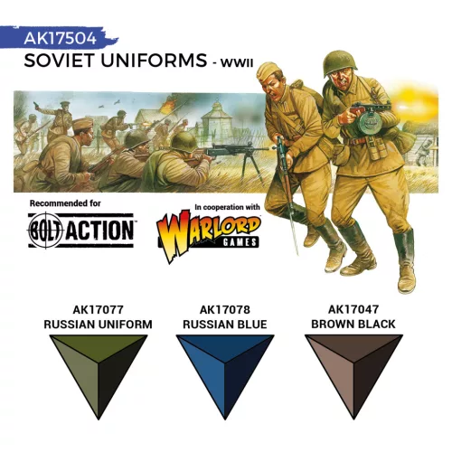 AK QUICK GEN ACRYLIC COLOR -SOVIET WWII UNIFORMS QUICK GEN SET - AK17504