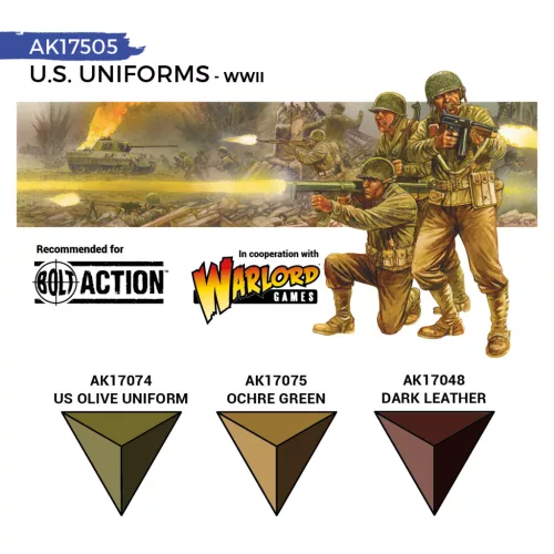 AK QUICK GEN ACRYLIC COLOR -U.S. WWII UNIFORMS QUICK GEN SET - AK17505