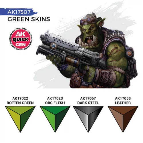 AK QUICK GEN ACRYLIC COLOR - GREEN SKINS QUICK GEN SET - AK17507