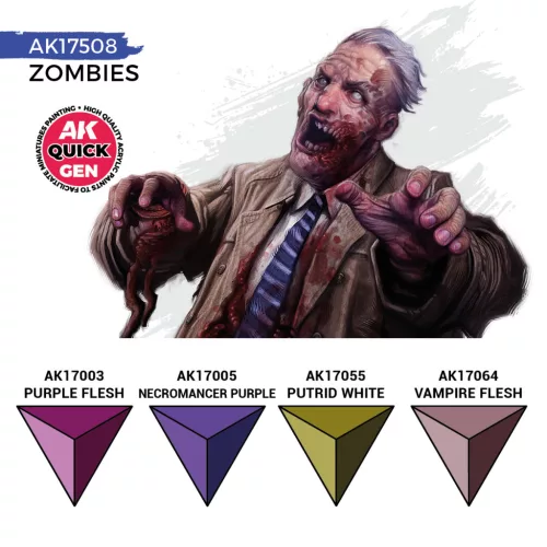 AK QUICK GEN ACRYLIC COLOR - ZOMBIES QUICK GEN SET - AK17508