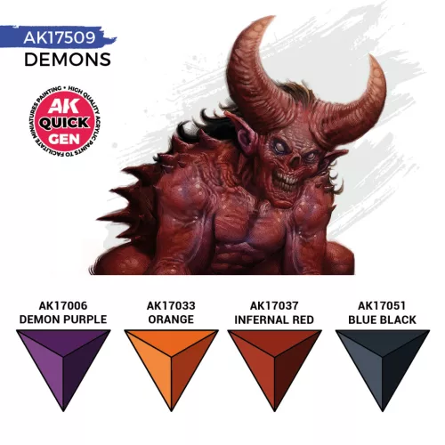 AK QUICK GEN ACRYLIC COLOR - DEMONS QUICK GEN SET - AK17509